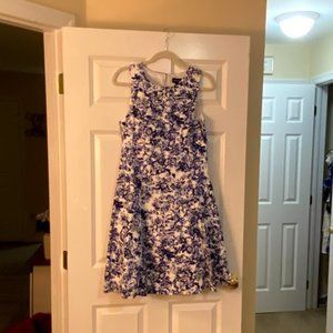 Blue and White Floral Dress Size 10 With Tags
